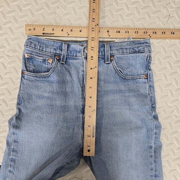 Levi's Jeans Womens 26 Premium Ribcage Crop Flare High Rise Raw Hem Comfort - Picture 11 of 14